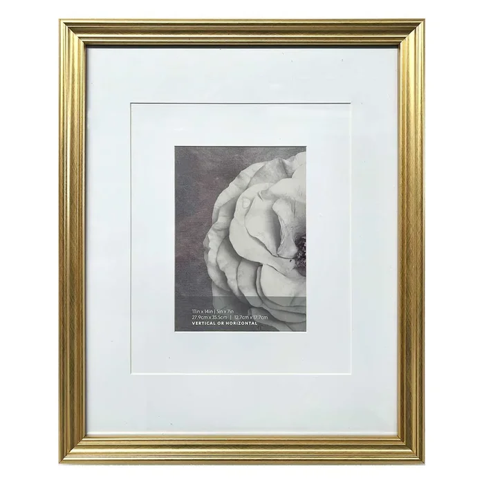 11×14 Gold Ornate Matted to 5×7 Wall Frame