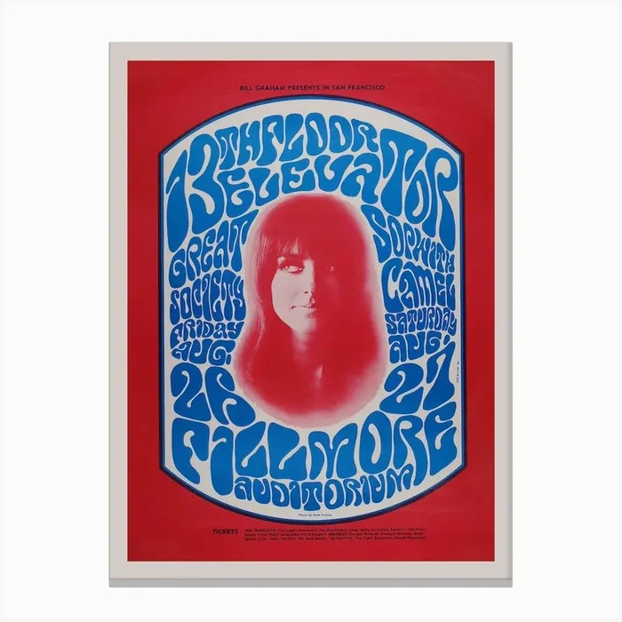 13th Floor Elevators, Wes Wilson Canvas Print by Fy! Classic Art Prints and Posters