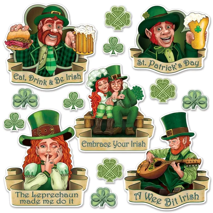 14.75” Green St Patrick’s Day Cutouts -168ct