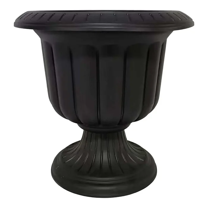 14IN Black Plastic Urn