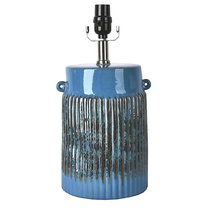 15 Inch Blue Reactive Glaze Table Lamp