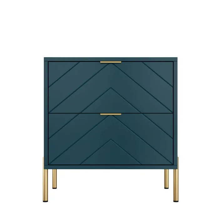 2-Drawer Nightstand With Elegant Design
