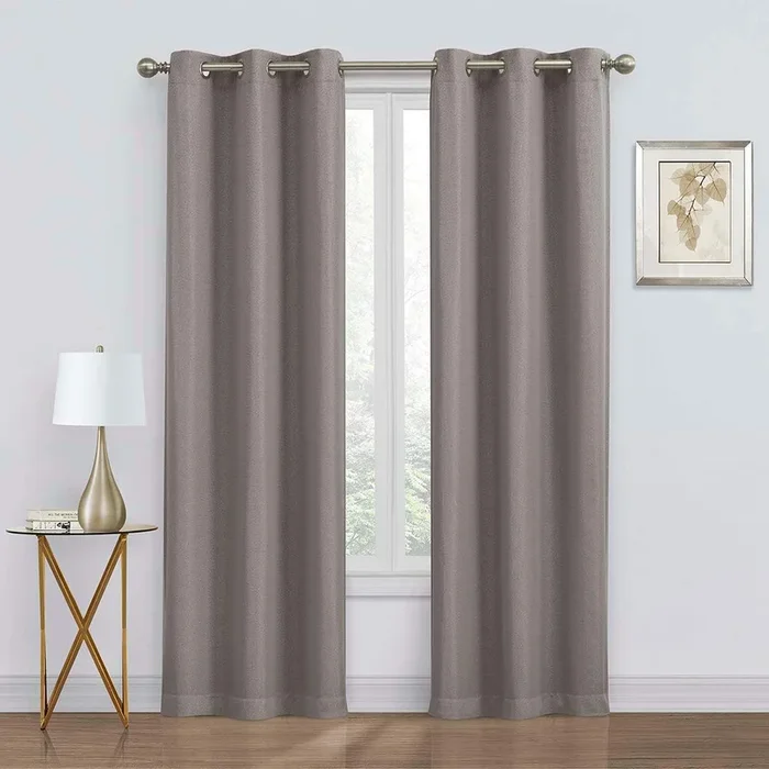 2-Pack Denver Grey Blackout Grommet Curtain Panel, 63″