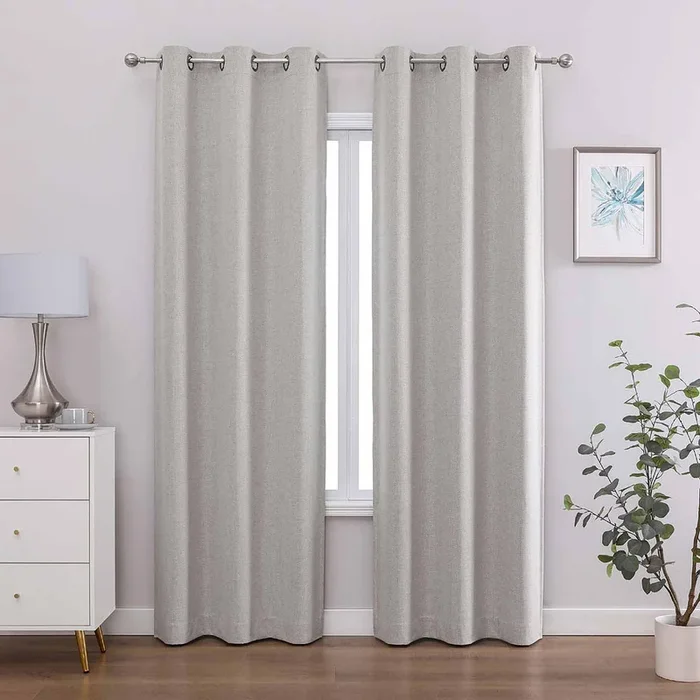 2-Pack Ivory Magnetic Closure Blackout Curtain Panels, 84″