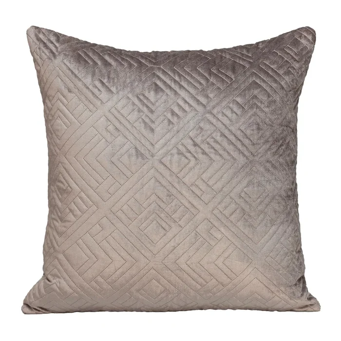 20″ Beige Cotton Transitional Throw Pillow