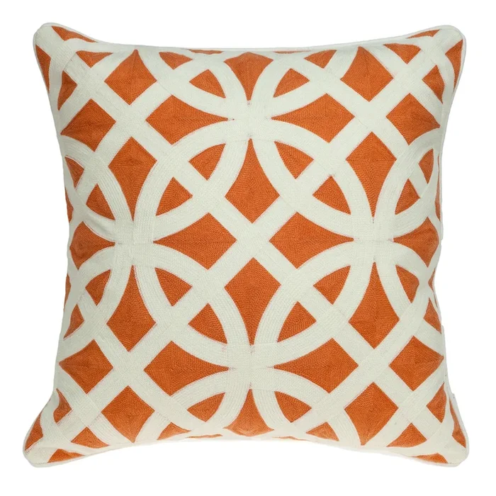 20″ Multicolored Geometrical Patterned Throw Pillow