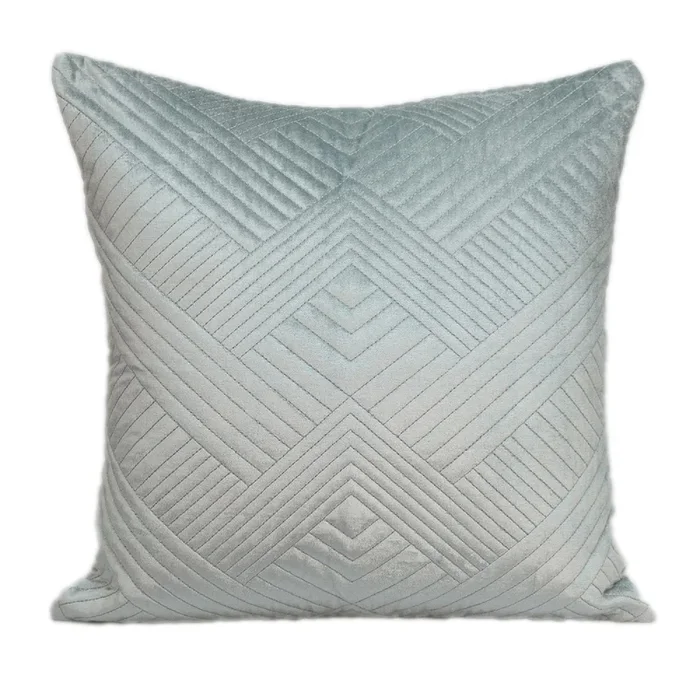 20″ Solid Cool Gray Quilt Stitched Chevron Square Throw Pillow
