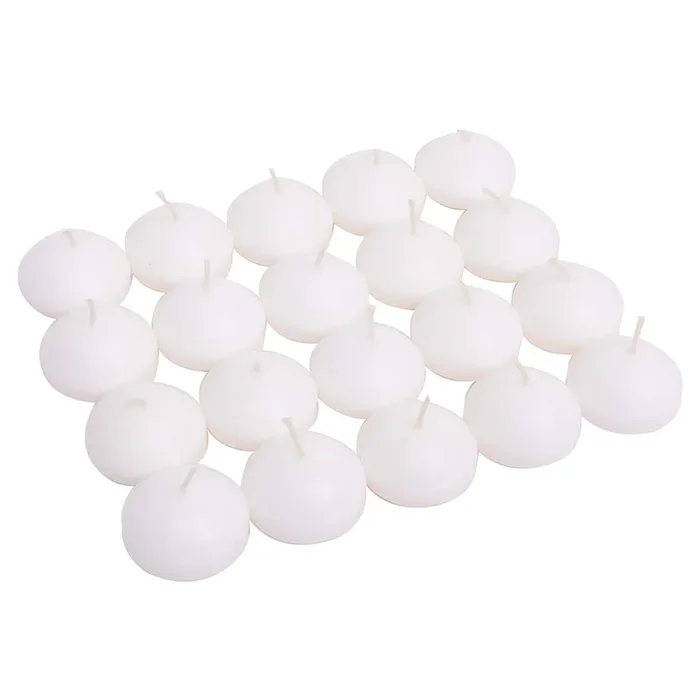 20-Pack White Unscented Overdip Floating Candles