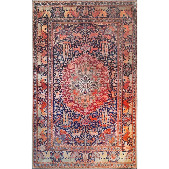 3′ X 5′ Brown Medallion Stain Resistant Area Rug