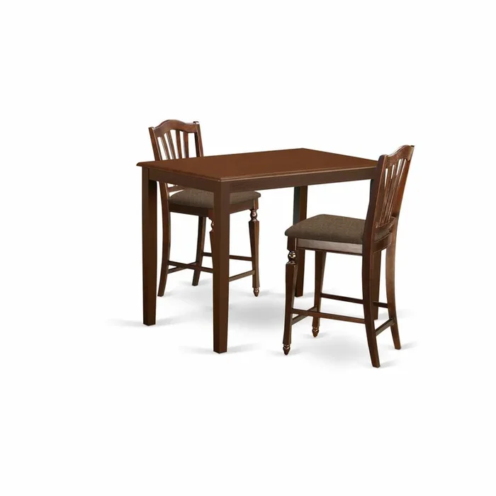 3 PC counter height set – counter height Table and 2 Kitchen Chairs.