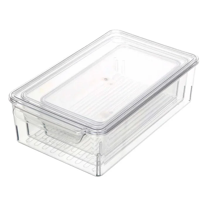 3-Piece Clear Fridge Organizer, Large