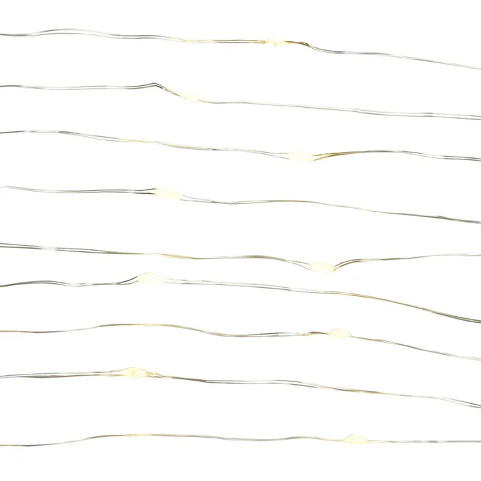 30-Count Warm White String Lights with Silver Wire, Battery Operated