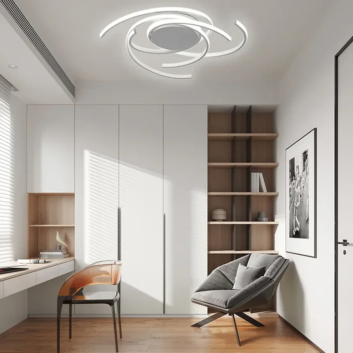 30 Inch Swirls Circle Abstract LED Flush Mount Ceiling Light