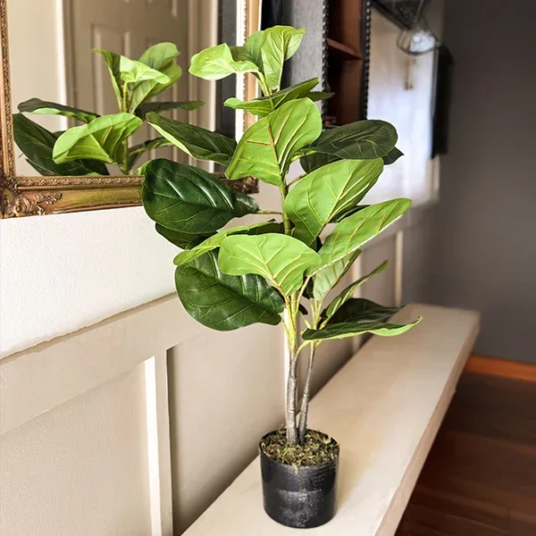38 Inch Faux Fiddle Leaf Fig with Pot – Decor Steals