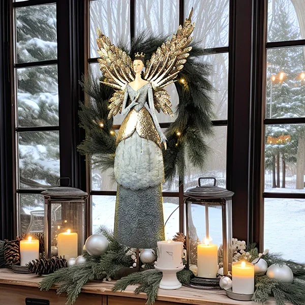 38 Inch Tall Metal Tabletop Angel – Decor Steals