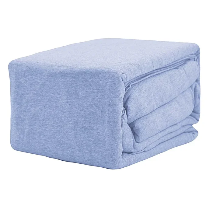4-Piece Blue Jersey Sheet Set, King