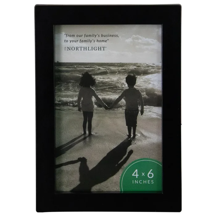 7.25″ Solid Rectangular 4″ x 6″ Photo Picture Frame with Easel Back – Matte Black