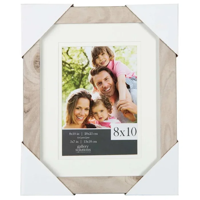 8×10 Matted to 5×7 Linear Profile Double Mat Portrait Wall Frame