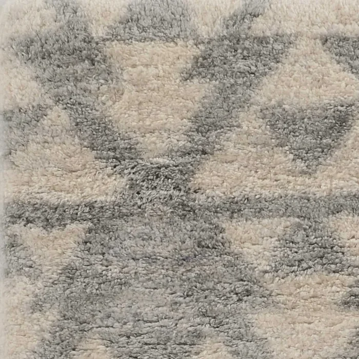 8’X10′ Ivory Grey Machine Woven Geometric Indoor Area Rug
