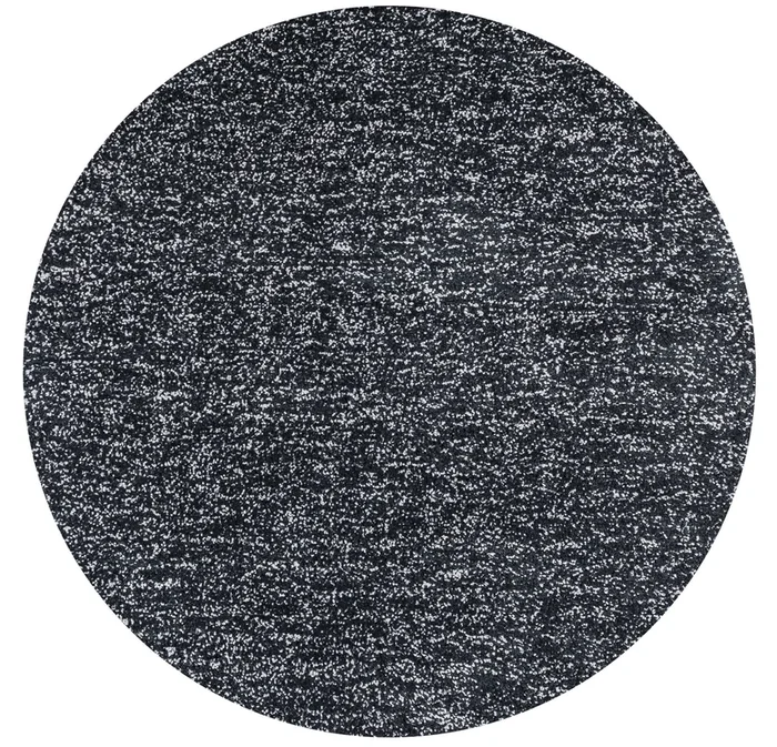 8′ Black Heather Round Indoor Shag Rug