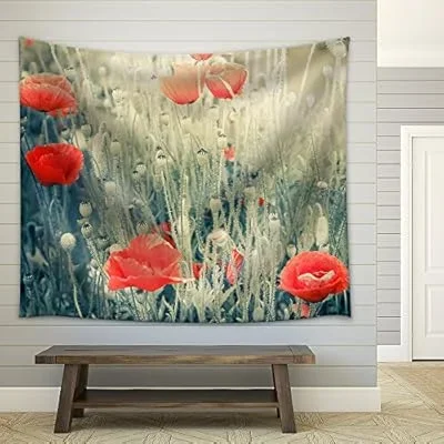 Abstract Floral Background in Vintage Style with Soft Selective Focus – Fabric Wall Tapestry Home Decor – 51×60 inches