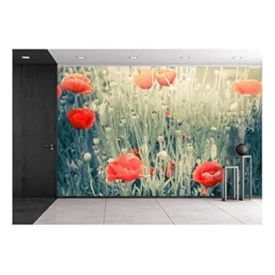 Abstract Floral Background in Vintage Style with Soft Selective Focus – Removable Wall Mural | Self-Adhesive Large Wallpaper – 100×144 inches