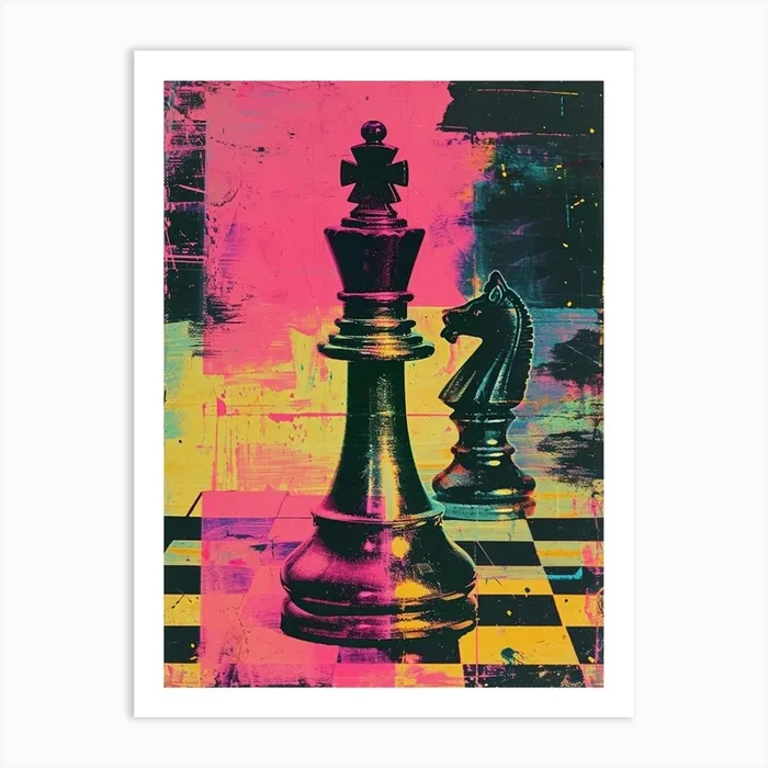 Abstract Polaroid Chess 4 Art Print by Bubblegum Kitsch