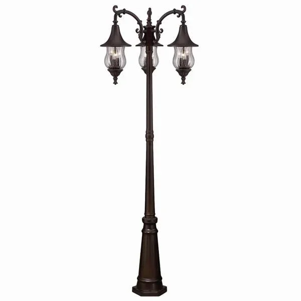 Acclaim Lighting – 3409ABZ – Three Head Surface Mount Post Light – Del Rio – Architectural Bronze
