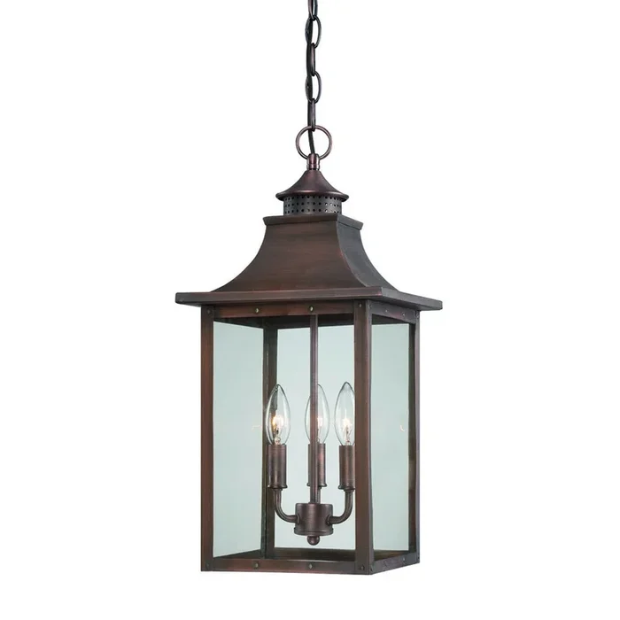 Acclaim Lighting – 8316CP – Three Light Hanging Lantern – St. Charles – Copper Patina