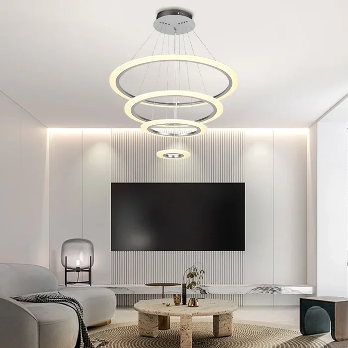 Adjustable 4 Rings LED Modern Chandelier Pendant Lighting