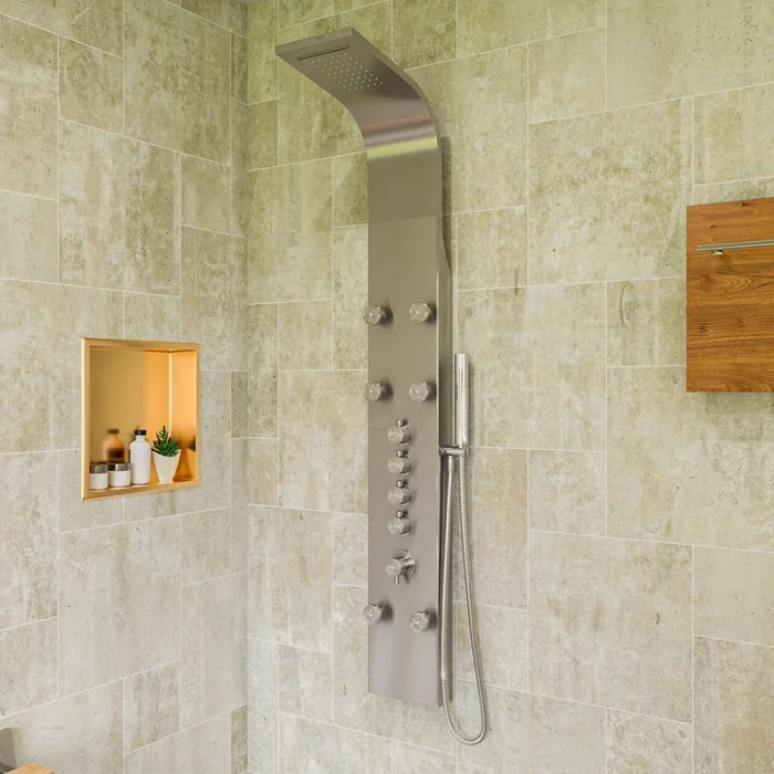 ALFI brand ABSP40 Stainless Steel Shower Panel with 6 Body Sprays