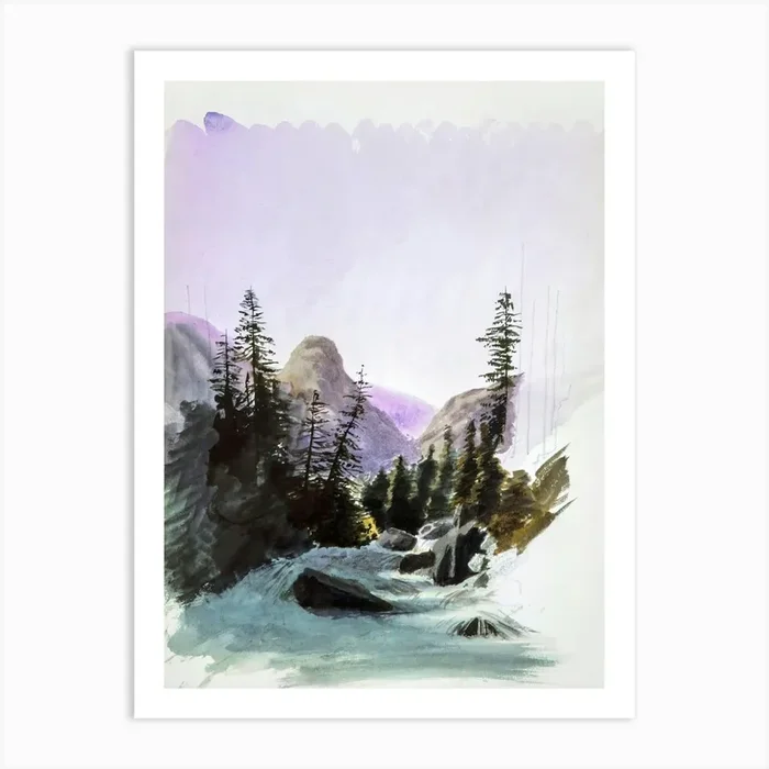 Alpine View, Mürren From Splendid Mountain Watercolours Sketchbook (1870), John Singer Sargent Art Print by Fy! Classic Art Prints and Posters