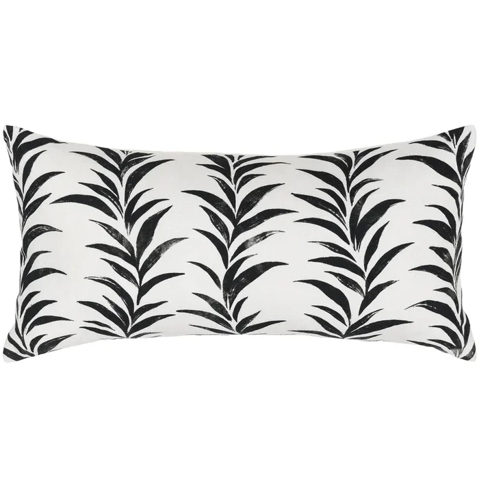 Alula Lumbar Pillow, Black/White