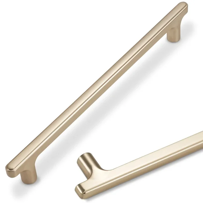 Amasideca 10 Pack Champagne Bronze Pulls 6-1/4 Inch(160mm) Hole Centers Kitchen Cabinet Handles Zinc Alloy Champagne Drawer Pull