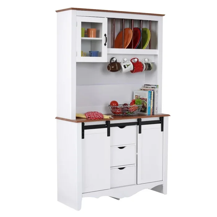 American Furniture Classics Countryside Sliding Barn Door Buffet and Hutch