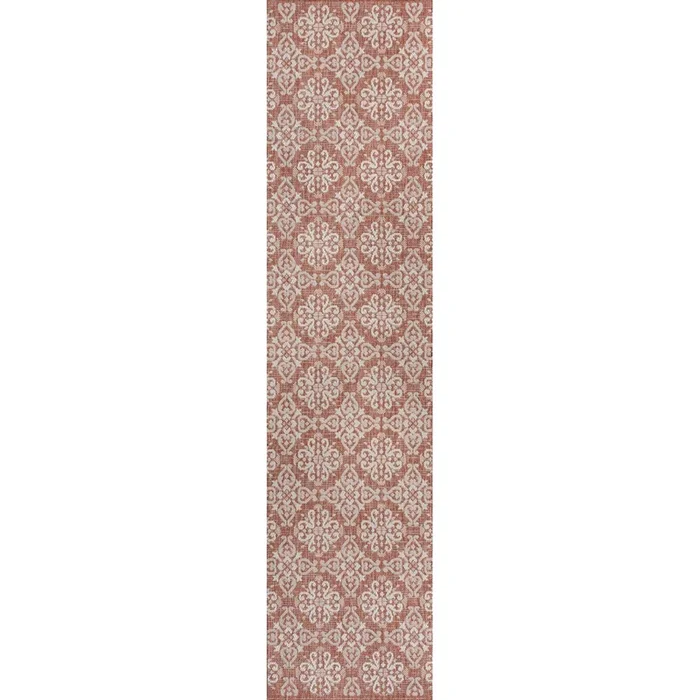 Amora Traditional Mediterranean Tile Design Indoor/Outdoor Area Rug
