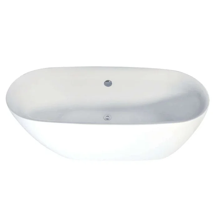 Aqua Eden VTDE673023 67-Inch Acrylic Double Ended Freestanding Tub with Drain, White