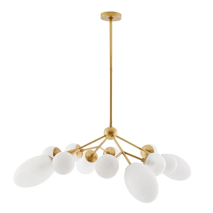 Arteriors – 89653 – 12 Light Chandelier – Panella – Brushed Brass