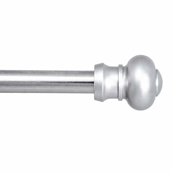 Ashby 7/16″ Silver Satin Curtain Rod, 48-84″