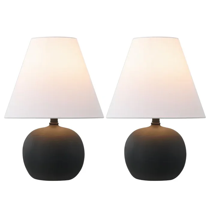 Asher 18.25″ Minimalist Scandinavian Resin/Iron Gourd LED Table Lamp
