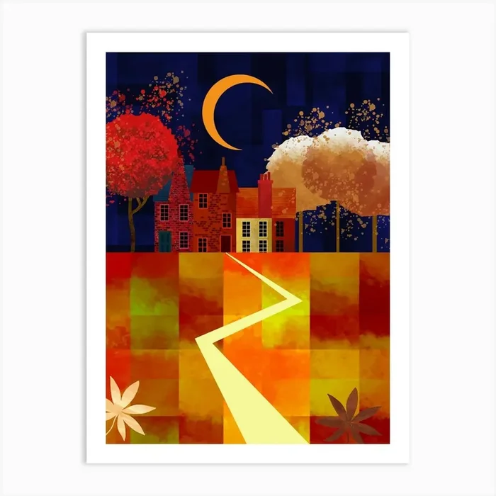 Autumn Landscape Art Print by Andrew Hitchen