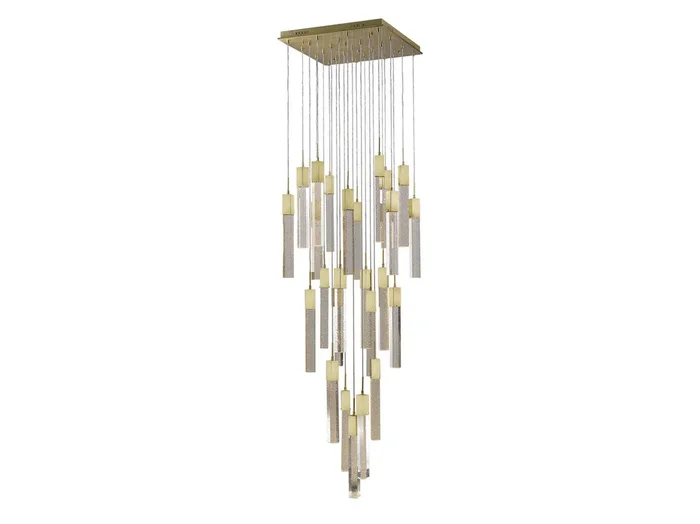 Avenue Lighting – HF1904-25-GL-BB – 25 Light Flush Mount Pendant – The Original Glacier – Brushed Brass