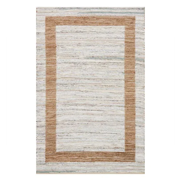 (B312) Henning Hand Woven Cotton & Jute Ivory Chindi Area Rug, 8×10