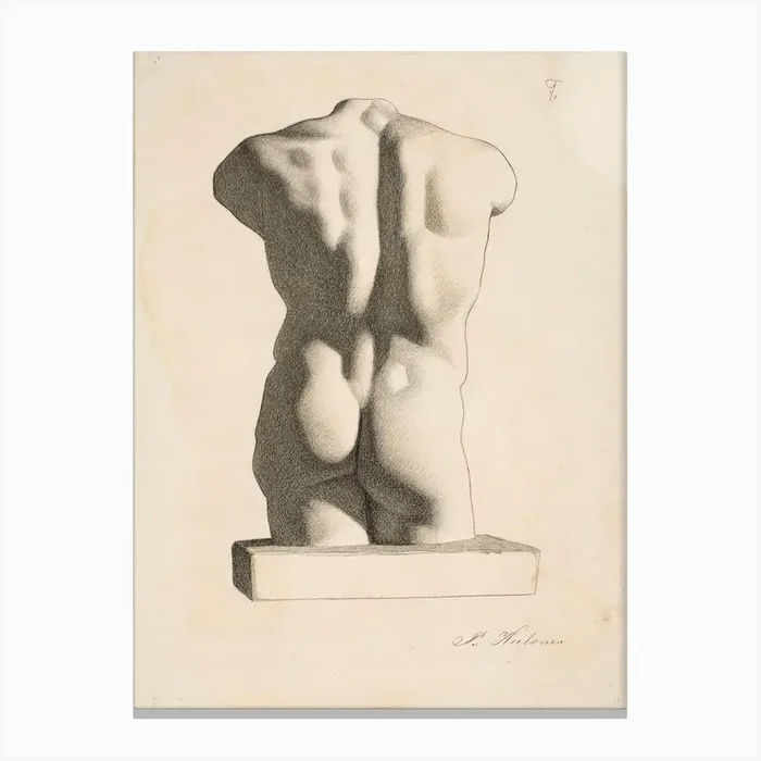 Back Of A Male Torso (1886), Pekka Halonen Canvas Print by Fy! Classic Art Prints and Posters