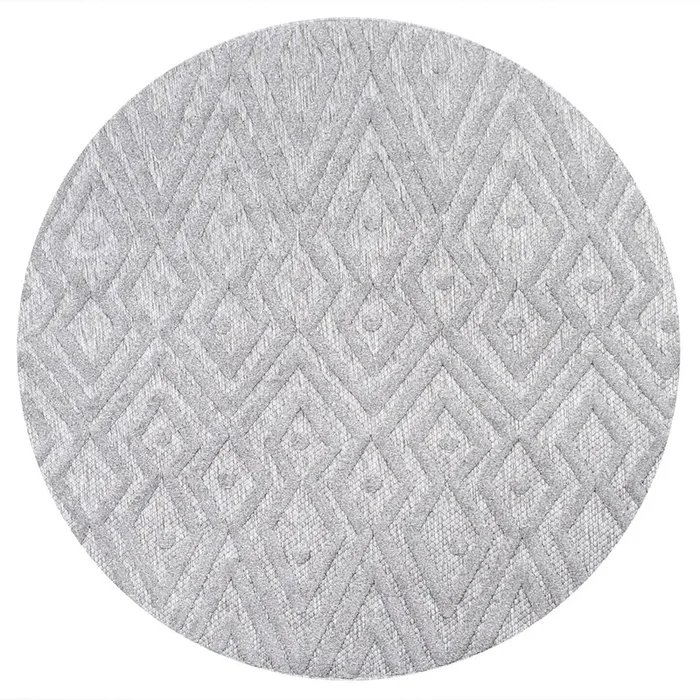 Balansat Moroccan Diamond Round Indoor/Outdoor Area Rug