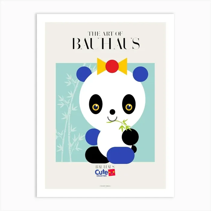 BAUHAUS FOR KIDS | PANDA Art Print by POP ART WORLD