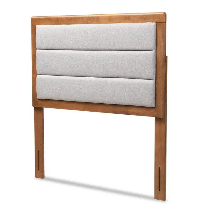 Baxton Studio Dexter Modern Silver Fabric Upholstered Wood Twin Size Headboard