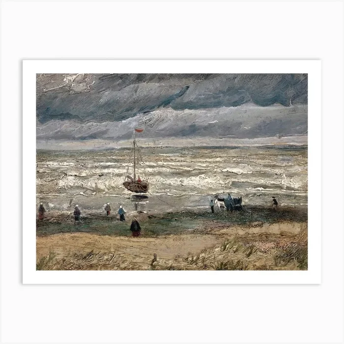 Beach At Scheveningen In Stormy Weather (1882), Vincent Van Gogh Art Print by Fy! Classic Art Prints and Posters