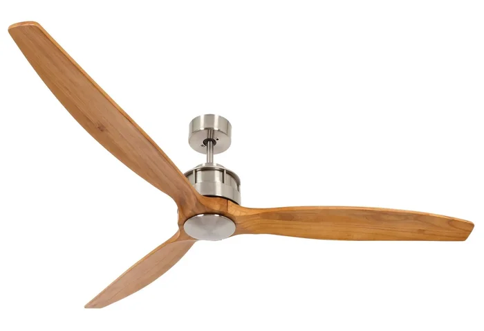 Beacon Lighting – 210506010 – 60“Ceiling Fan – Akmani – Brushed Chrome and Teak