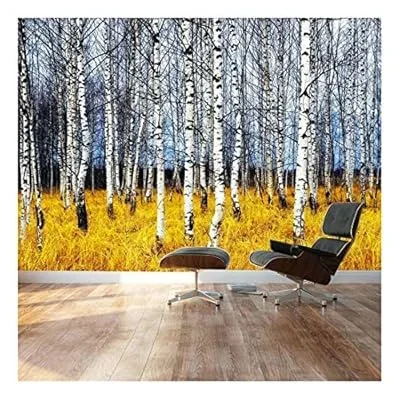 Beautiful Aspen Trees Fall Colors – Landscape – Wall Mural, Removable Sticker, Home Decor – 66×96 inches